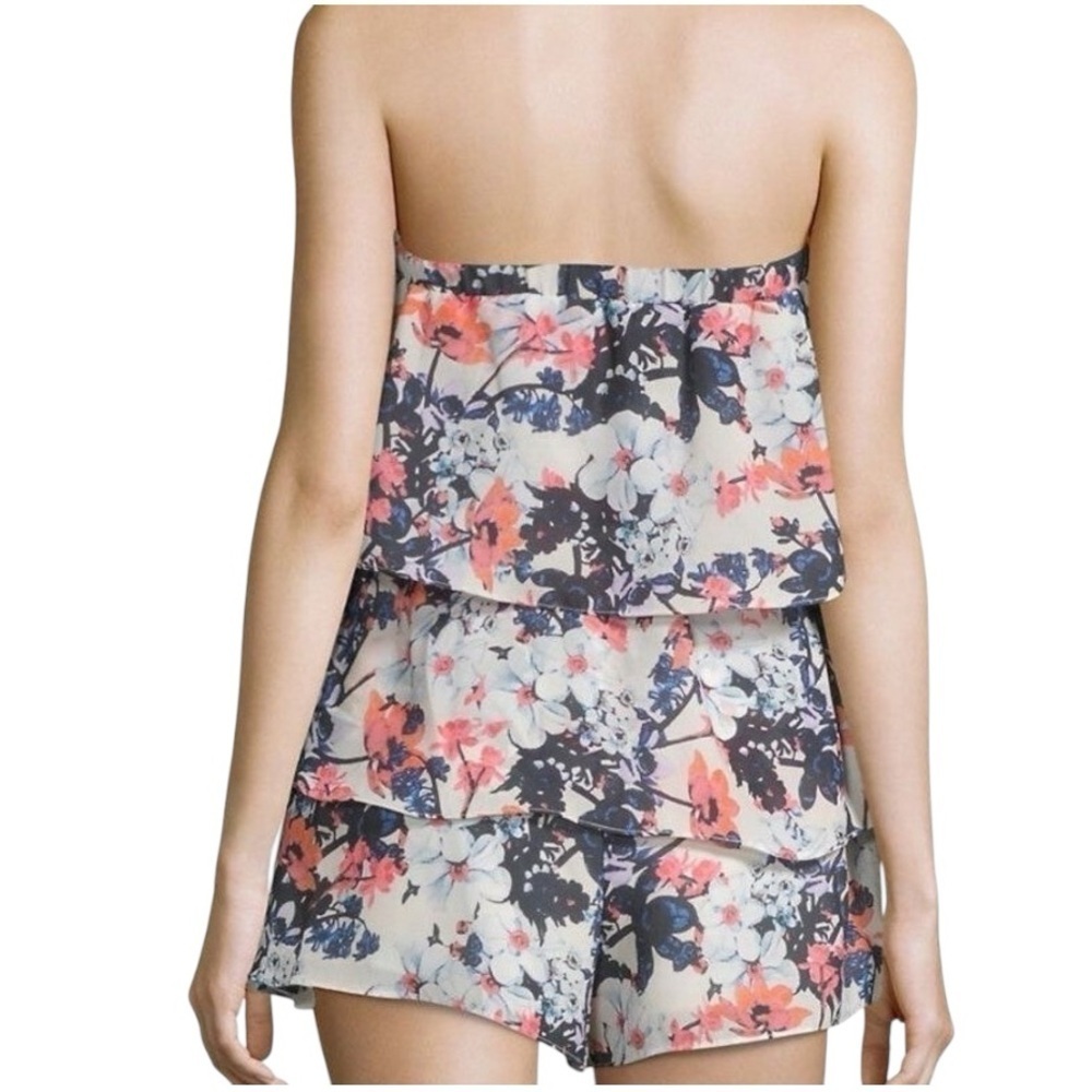 PARKER Women’s Strapless/Tube Floral Printed Tiered Romper Size M - Picture 2 of 10